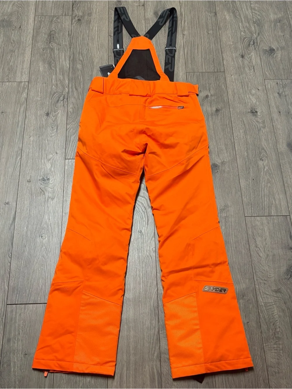 Spyder men’s orange ski bibs dare pants water resistant nwt size small